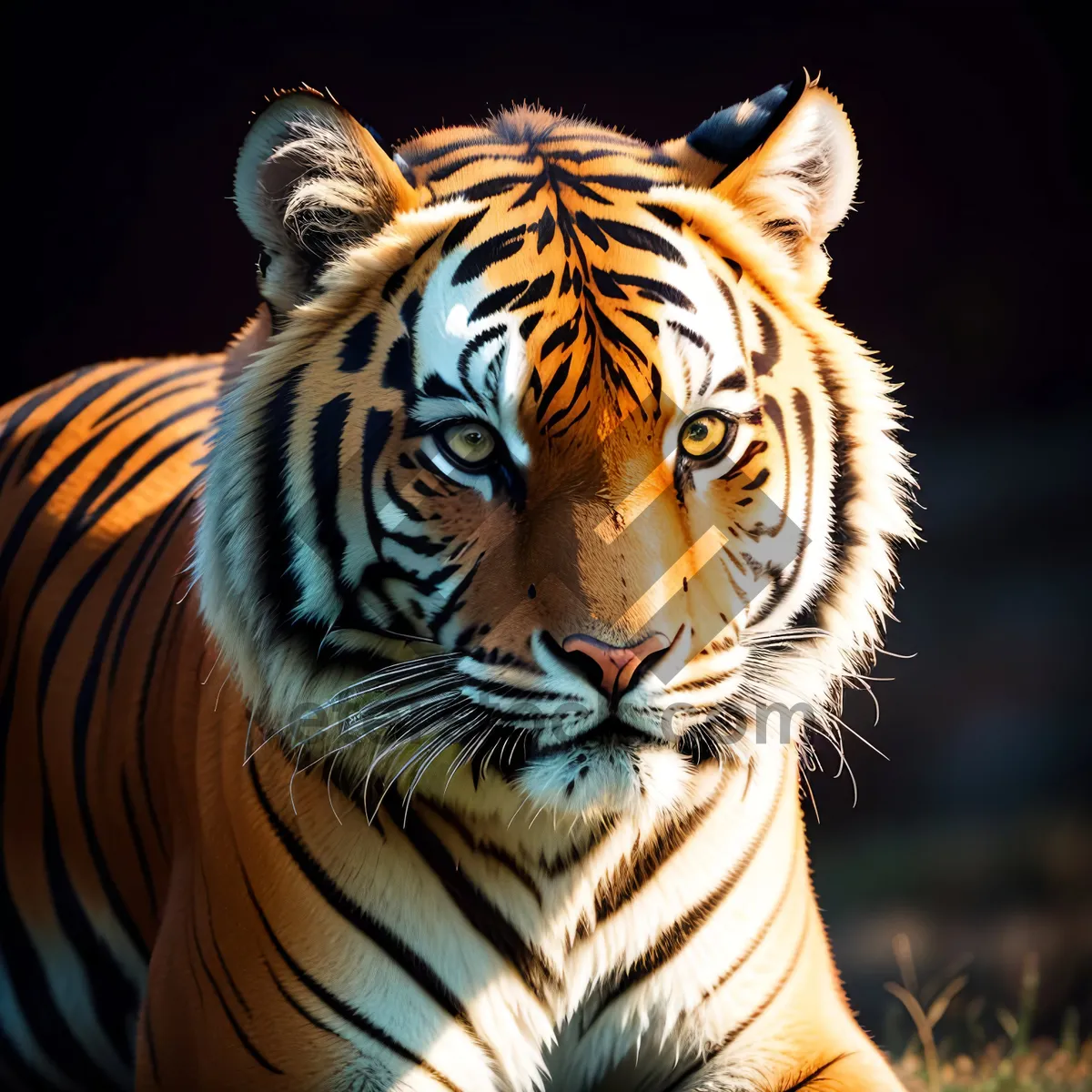 Picture of Striped Feline Predator: Majestic Tiger on Safari