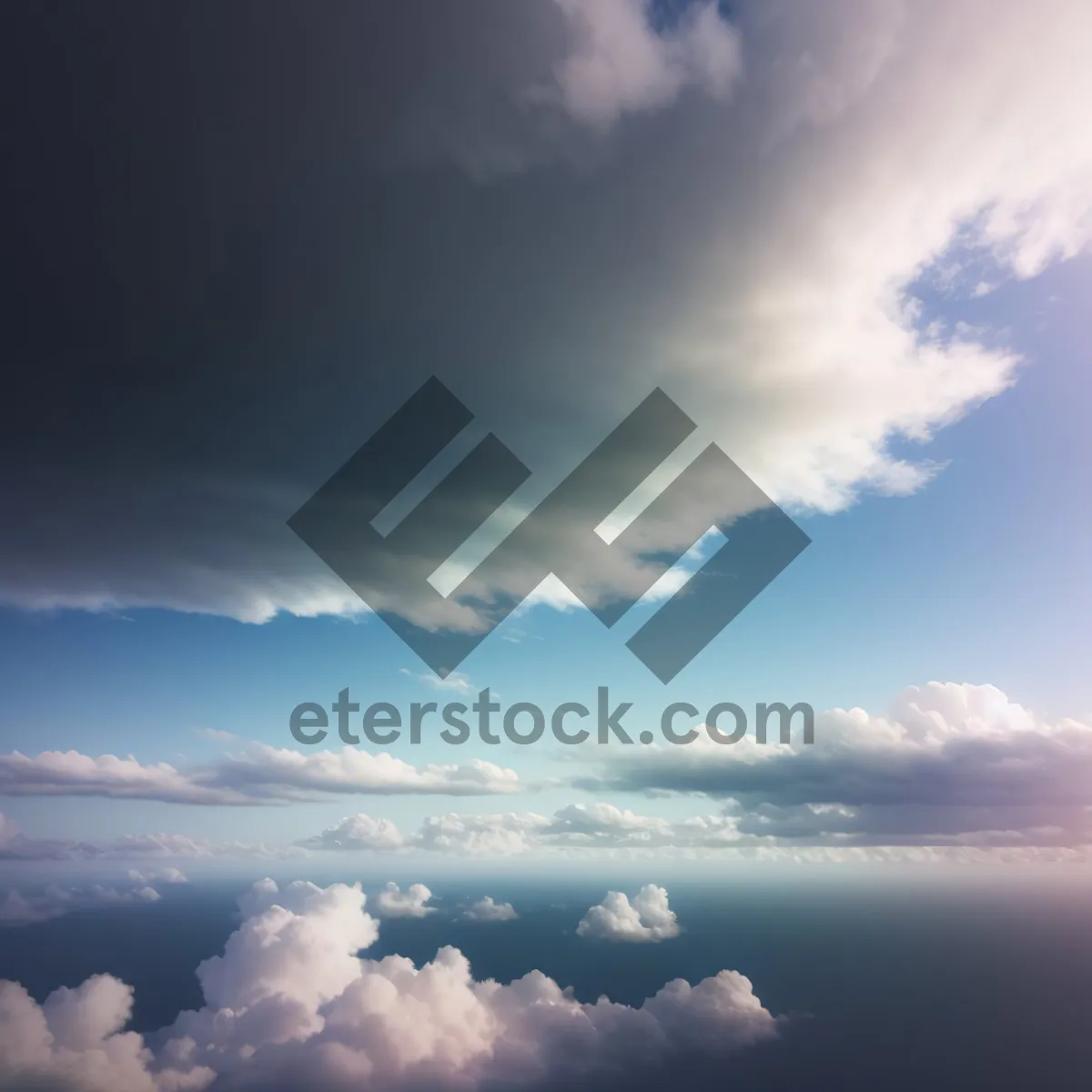 Picture of Sunny Sky with Fluffy Clouds