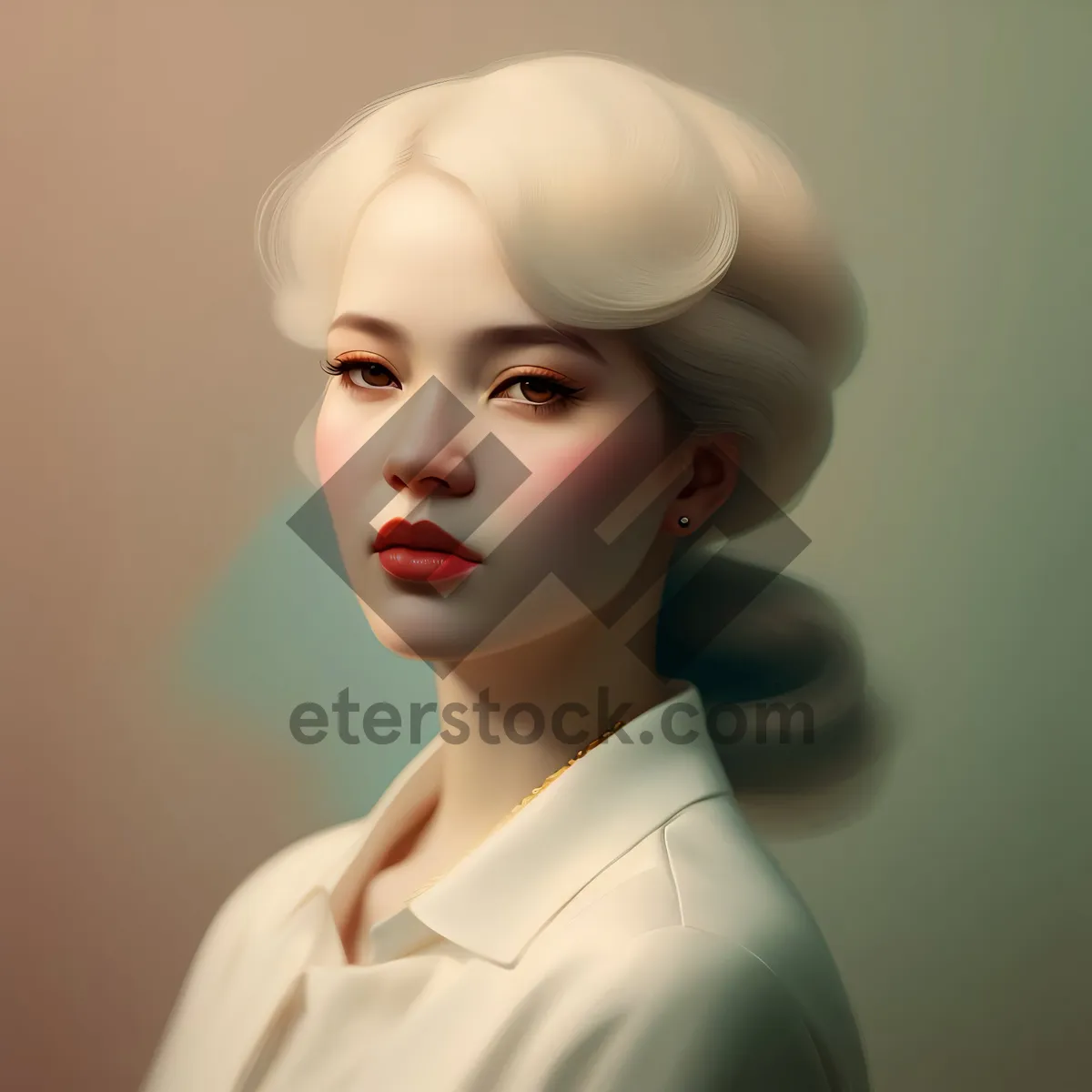 Picture of Fashion Model Portrait: Attractive Lady with Sensual Makeup