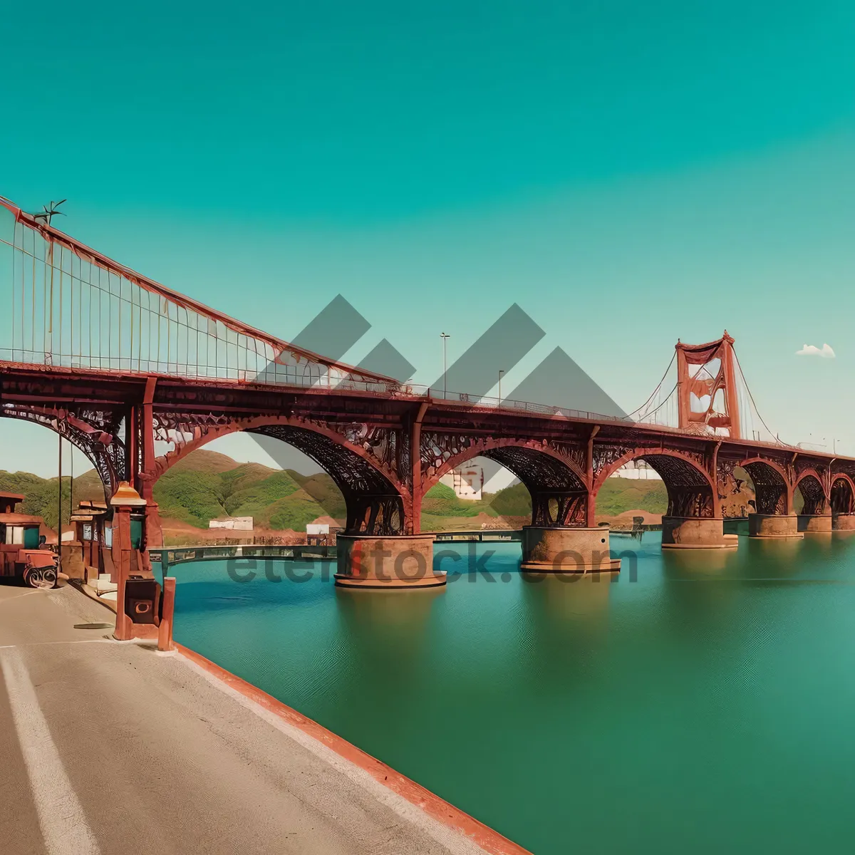 Picture of River Bay Sunset Skyline Bridge