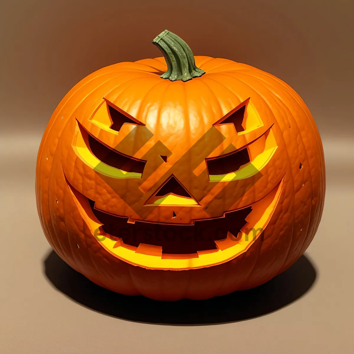 Picture of Spooky Halloween Jack-O'-Lantern Decoration at Night