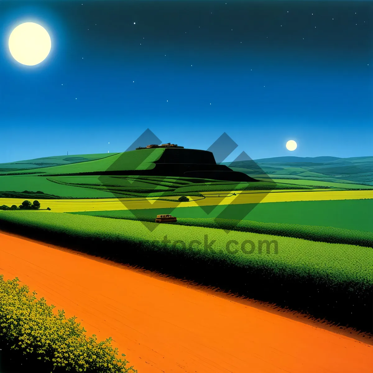 Picture of Sunlit Meadow on a Clear Horizon