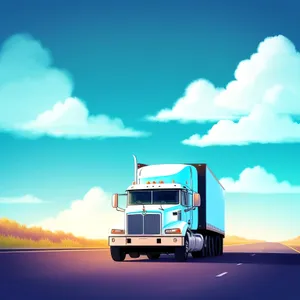 Summer Sky Trailer Landscape with Bright Sunlight