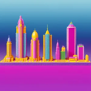 Vibrant Urban Pencil Rainbow Design in City
