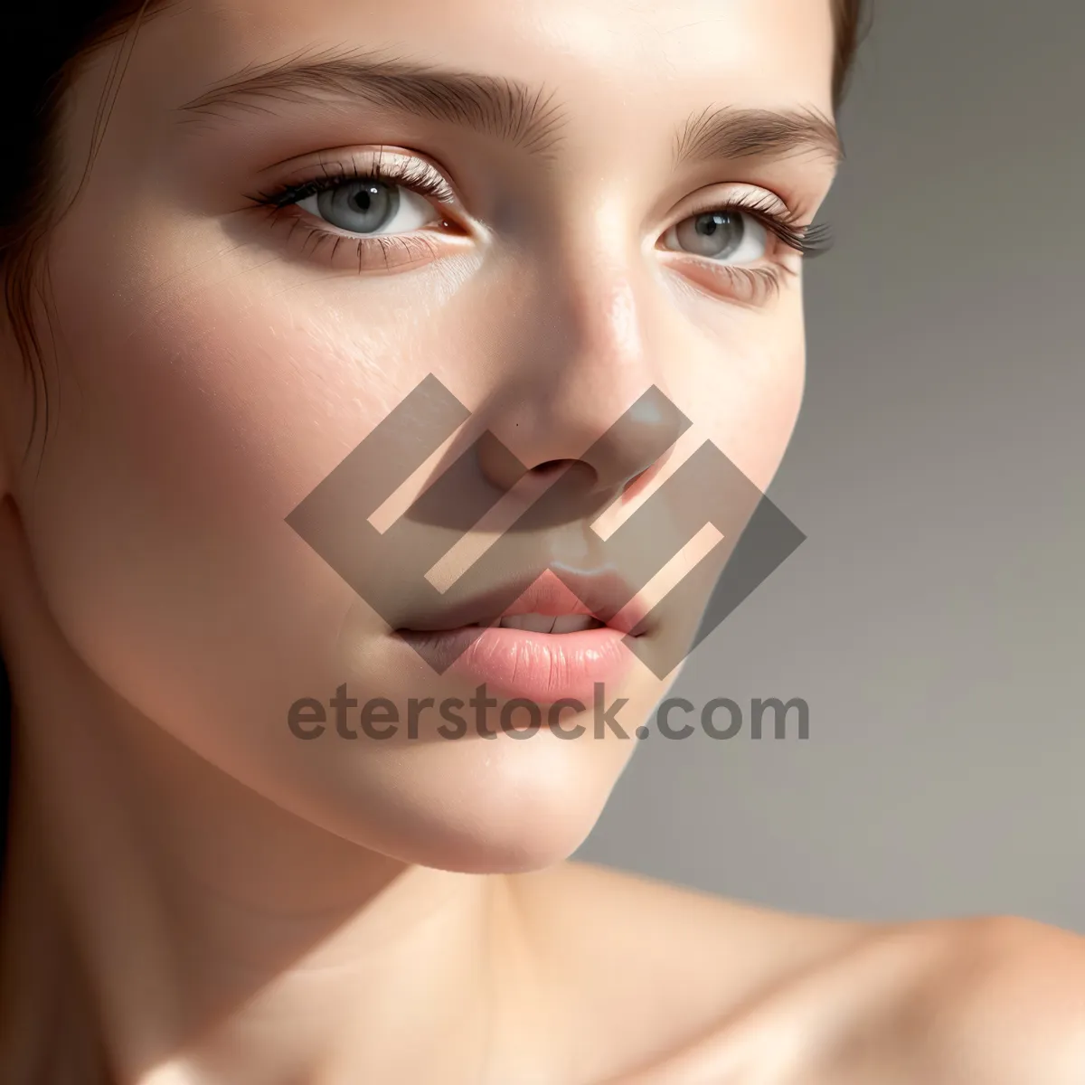 Picture of Elegant Beauty: Attractive Woman with Clean, Healthy Skin