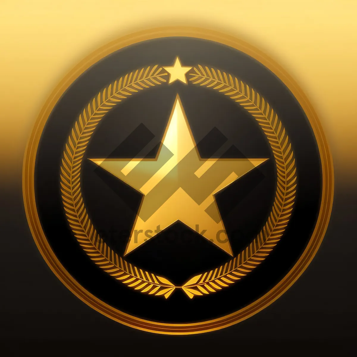 Picture of Golden Gem Icon Button Design - Shiny Black Sign