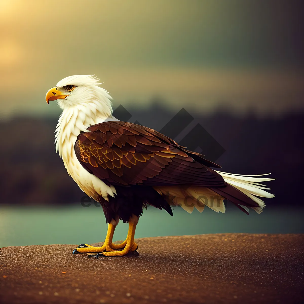 Picture of Magnificent Bald Eagle Soaring in the Wild