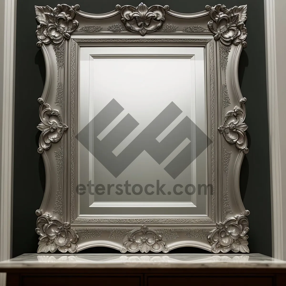 Picture of Vintage Wooden Frame with Ornate Golden Border