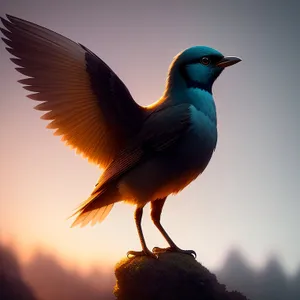 Graceful Starling Showing off its Beautiful Feathers