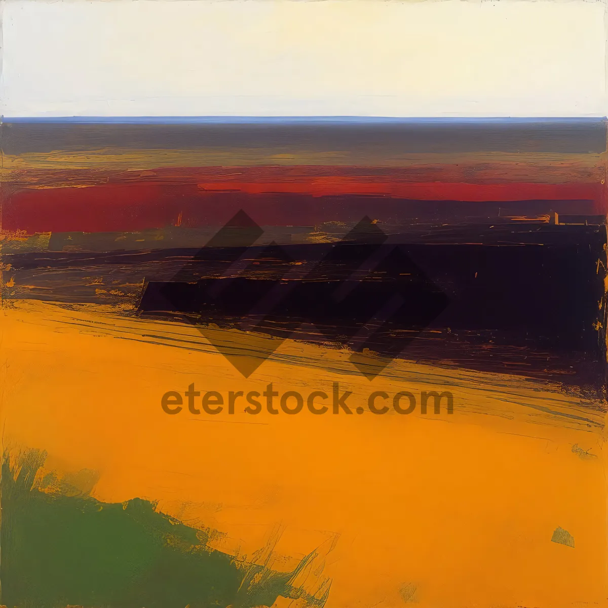 Picture of Golden Horizon: Beach Sunset Over the Ocean