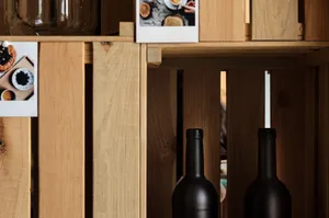 Wine bottle on restaurant table for celebration