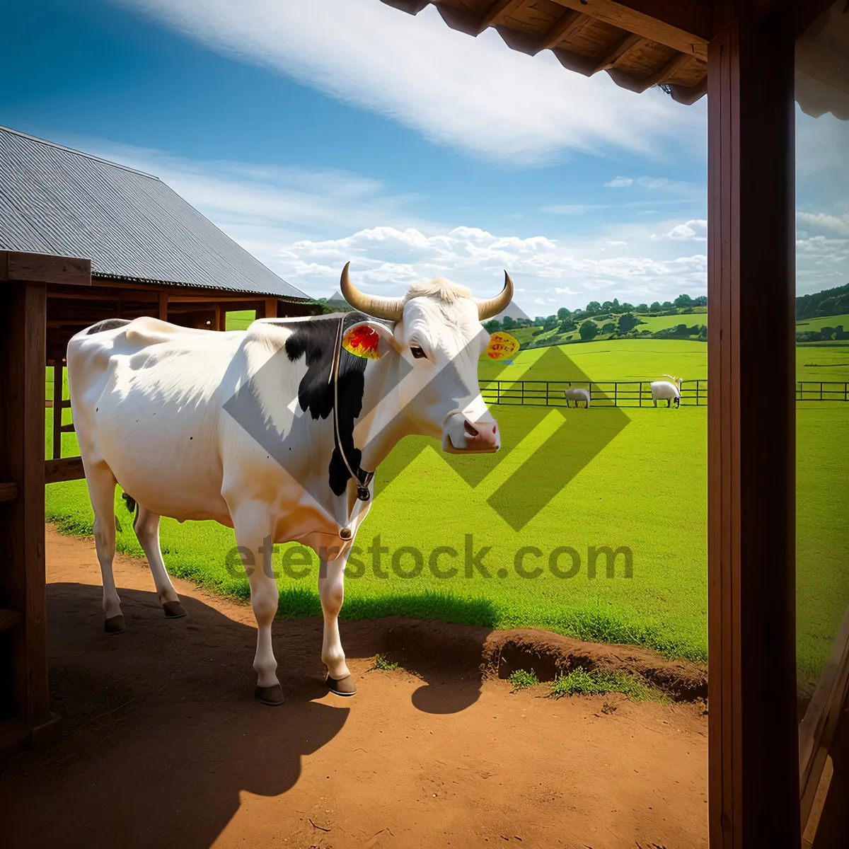 Picture of Countryside Cattle Grazing in Rural Pasture