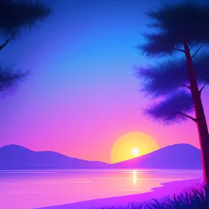 Vibrant Sunset Over the Ocean