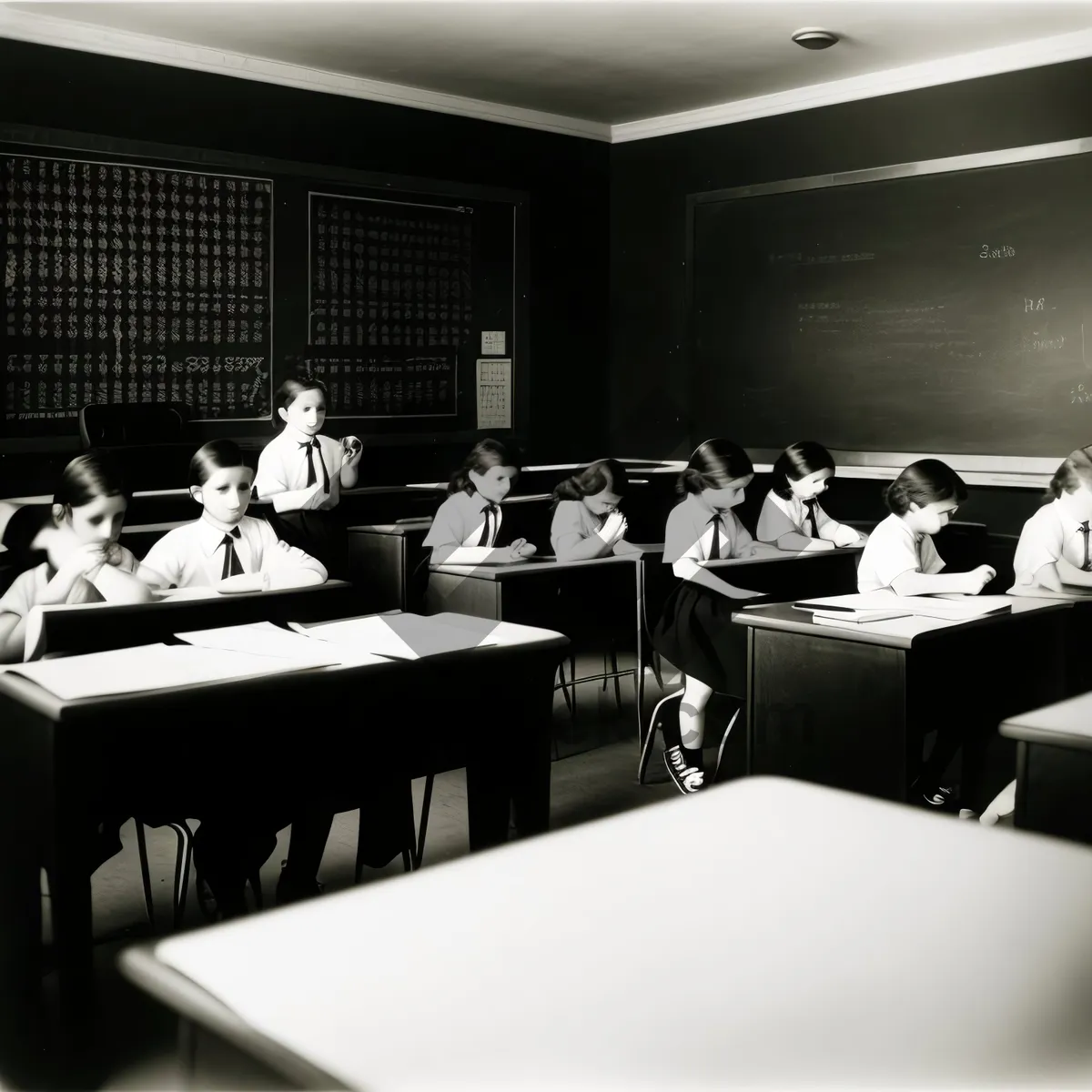 Picture of Modern Classroom with Stylish Furniture and Natural Light