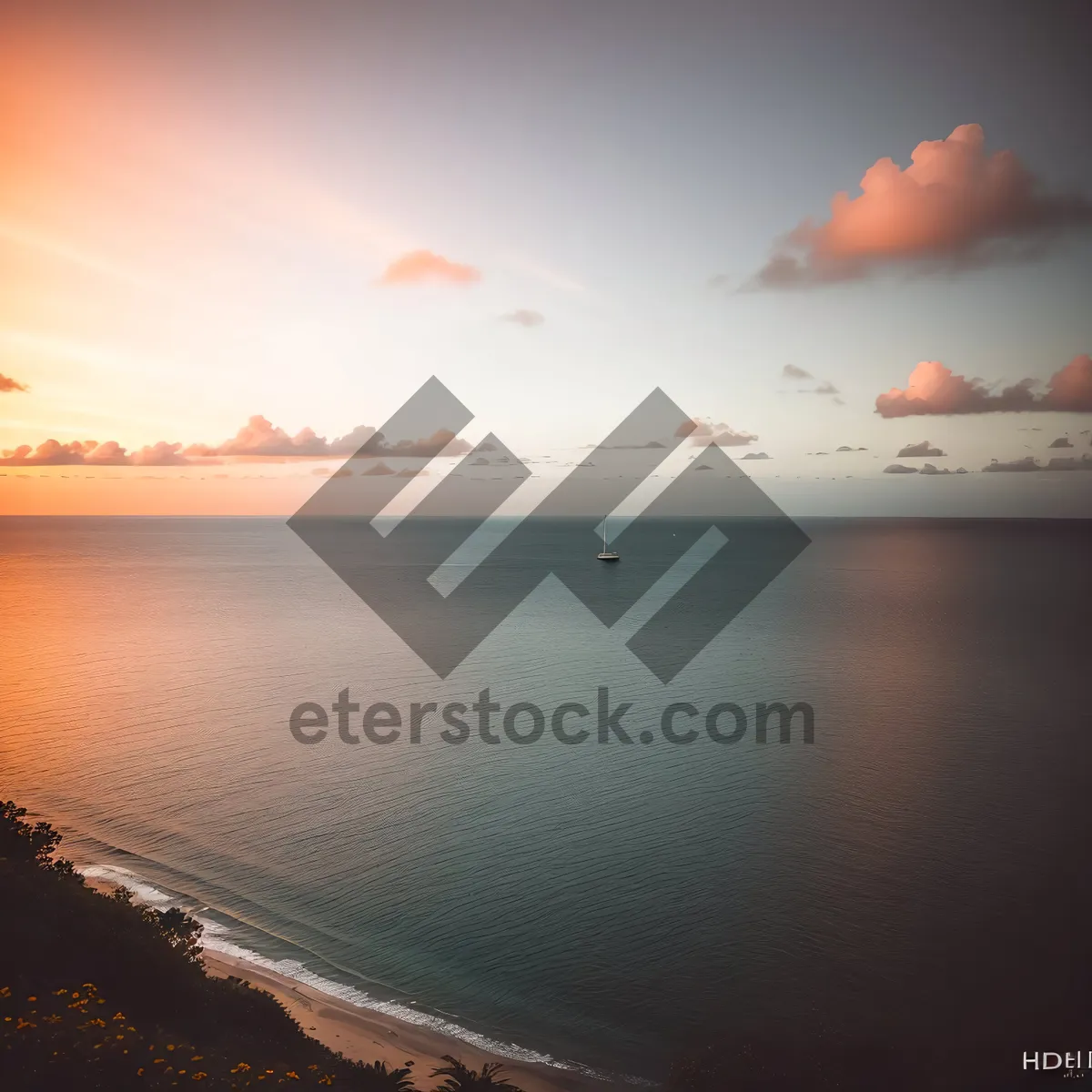 Picture of Glorious Sunset over the Tranquil Ocean
