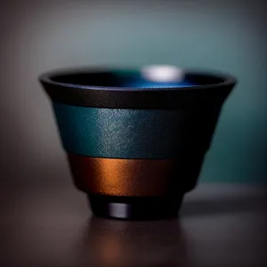 Hot espresso in a glass mug