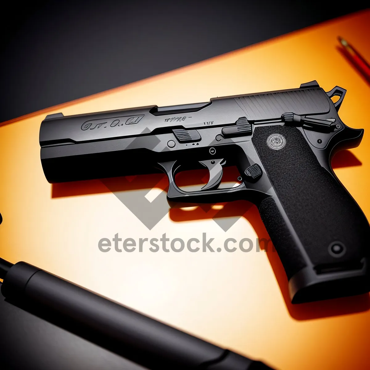 Picture of Black Metal Handgun: Weapon for Protection and Defense