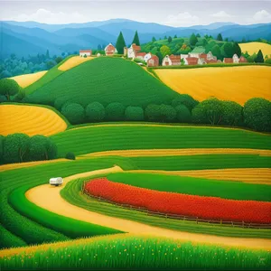 Rural Maze in Serene Landscape