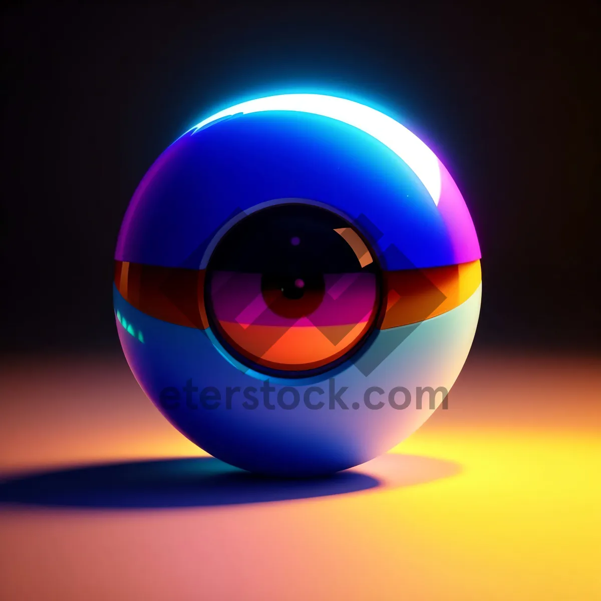 Picture of Glossy Glass Circle Icon with Shiny Reflection