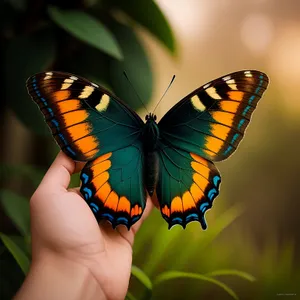 Vibrant Monarch Butterfly in Garden Flight.