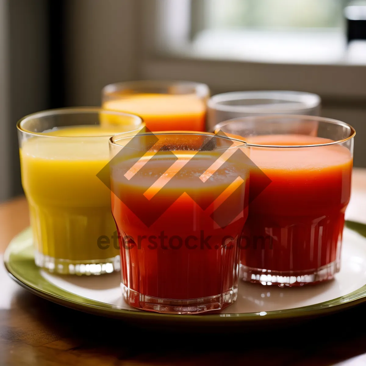 Picture of Healthy Fruit Breakfast on Table with Hot Tea