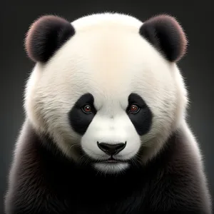 Adorable Giant Panda in Black and White