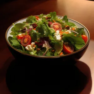 Fresh Vegetable Salad Bowl at Gourmet Restaurant