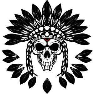Black floral graphic design element with retro style.