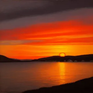 Golden Sunset Reflections on Tropical Beach