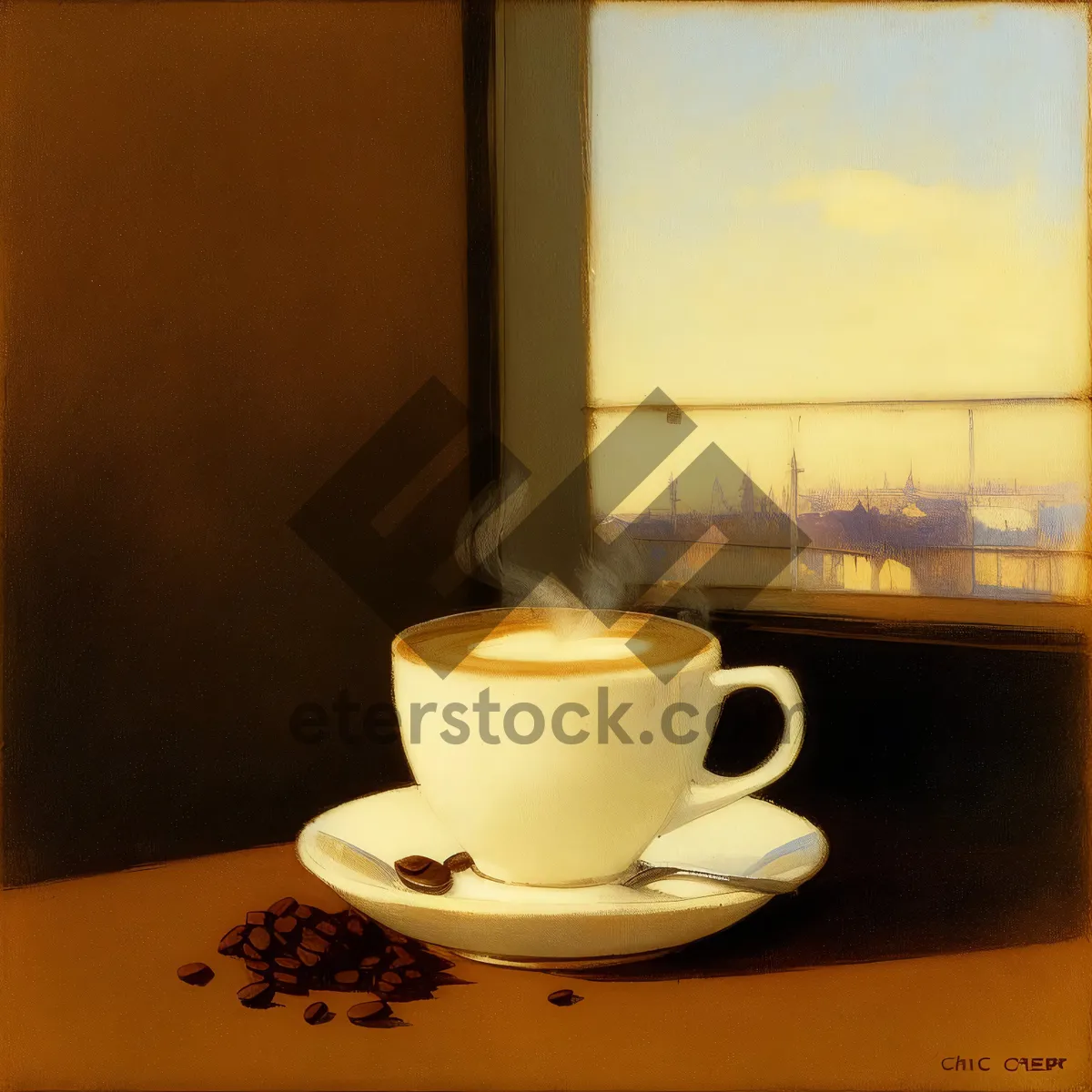 Picture of Steamy Morning Brew in a Ceramic Mug