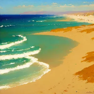 Sandy Paradise: Tranquil Waves on Tropical Coast