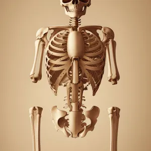 Human skeleton with chime instrument for medical science