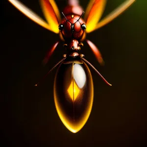 Buzzy Wasp Perched on Lush Plant