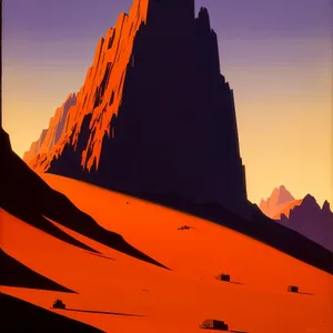 Sunset-Soaked Canyon Majesty Amidst Rocky Desert Landscape