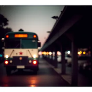 Nighttime Urban Road with Ambulance and Traffic