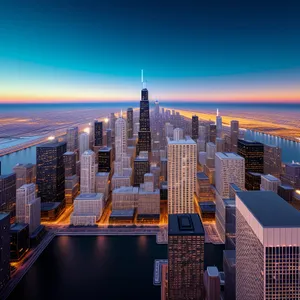 Dazzling Urban Nightscape along the River