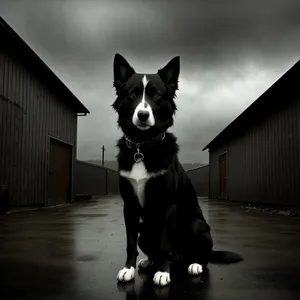 Black Border Collie – Loyal Canine Companion on Leash
