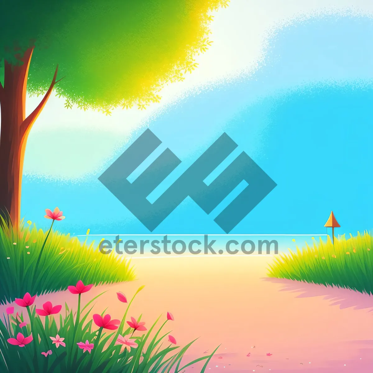 Picture of Vibrant Summer Landscape with Sunny Sky