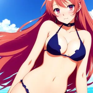 Seductive Moon Goddess with Fashionable Hair - Sensual Cartoon Model