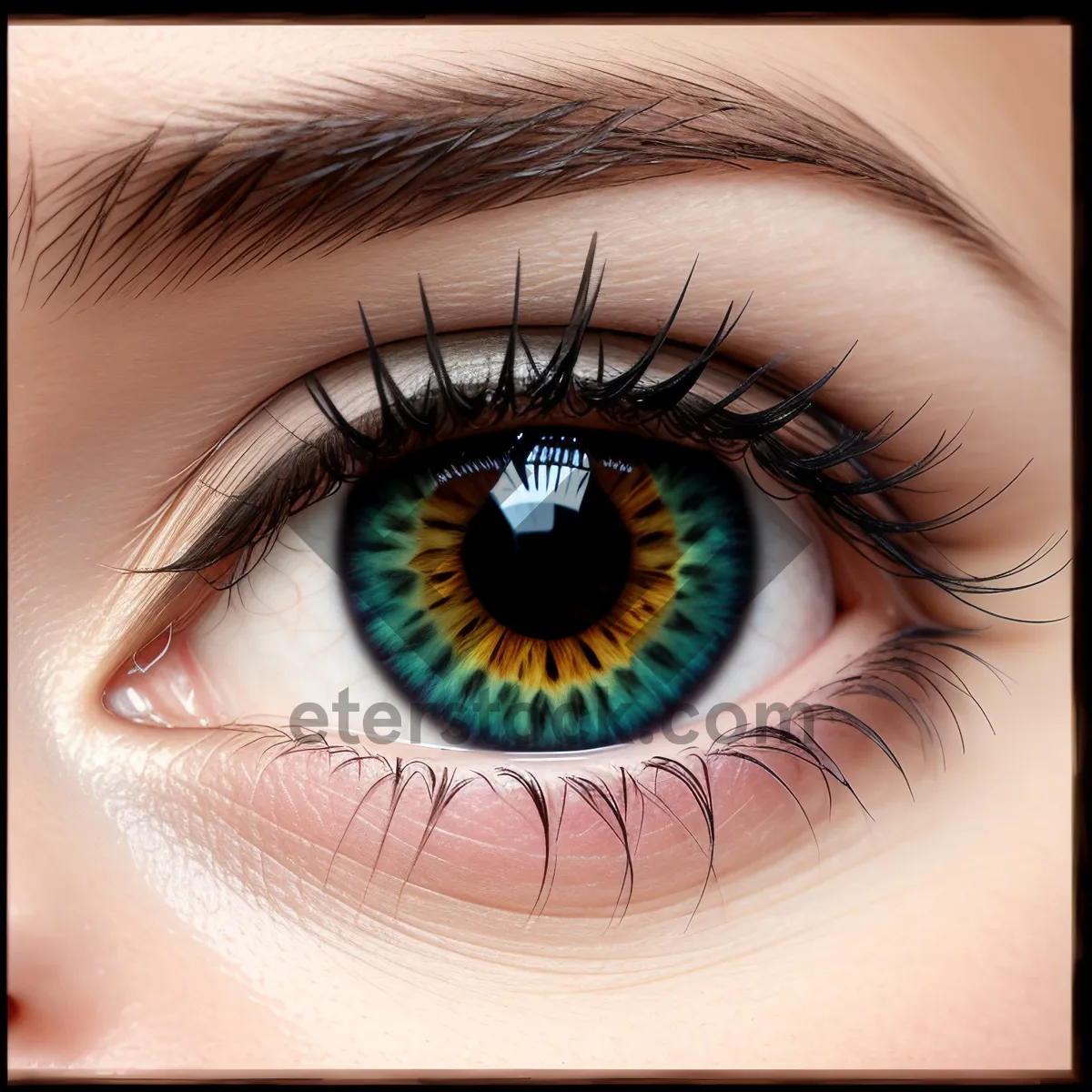 Picture of Closeup View of Beautiful Eyebrow and Eye