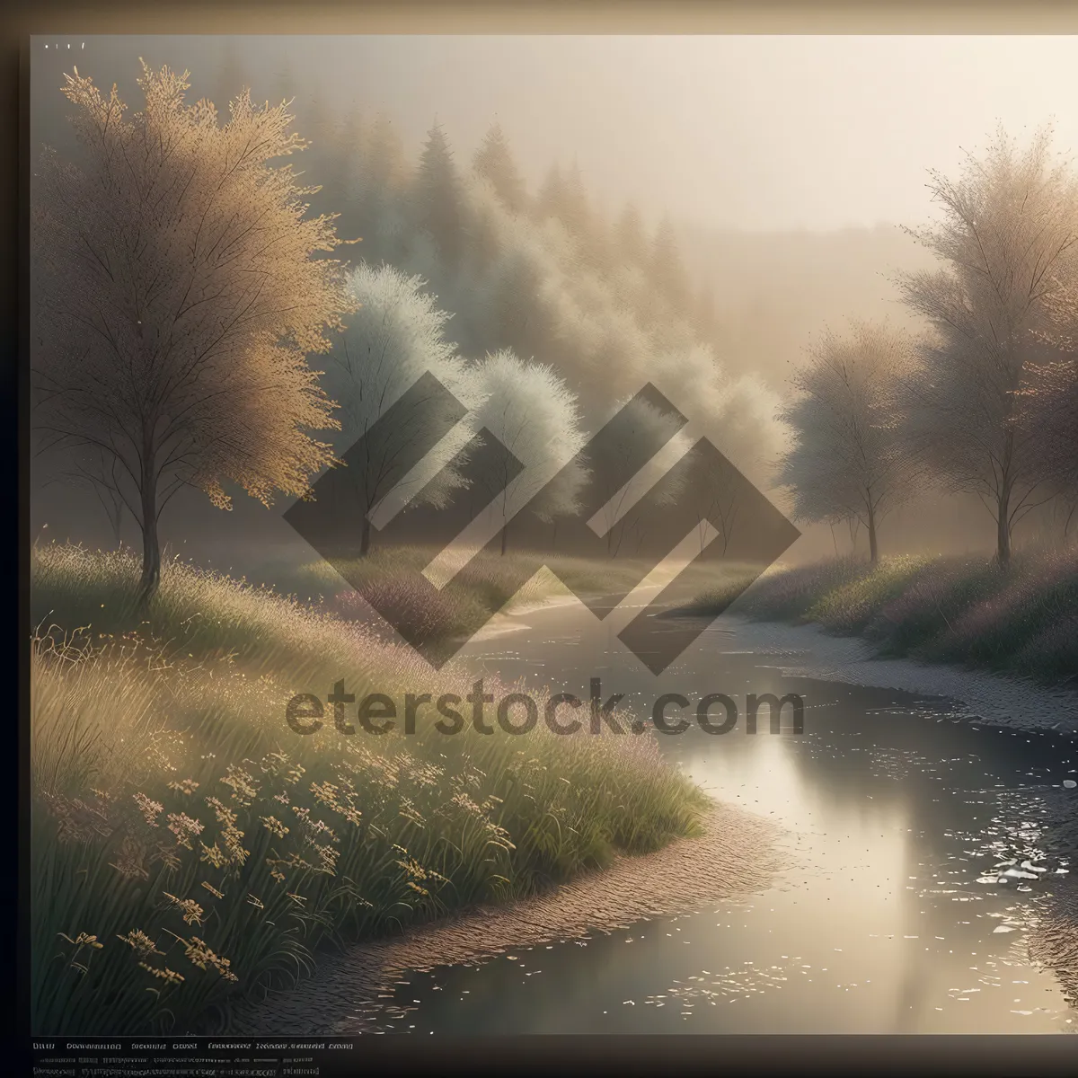 Picture of Serenity at Sunset: Majestic Skyline Reflecting on Golden Sands