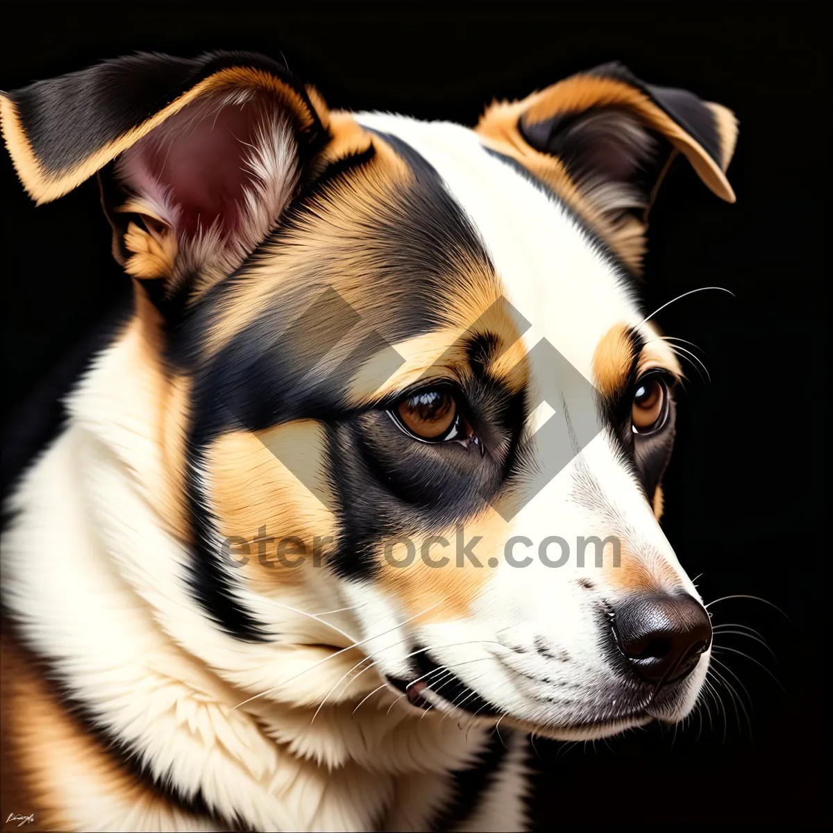 Picture of Adorable Jack Russell Terrier Puppy in Studio Portrait