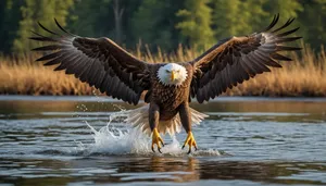 Bald Eagle in Flight - Wildlife Predator