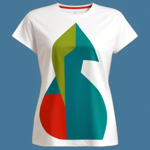 Casual Cotton T-Shirt with Silhouette Design