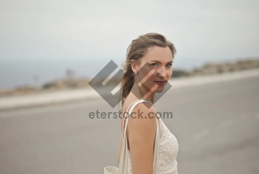 Picture of Smiling model enjoying summer at the beach