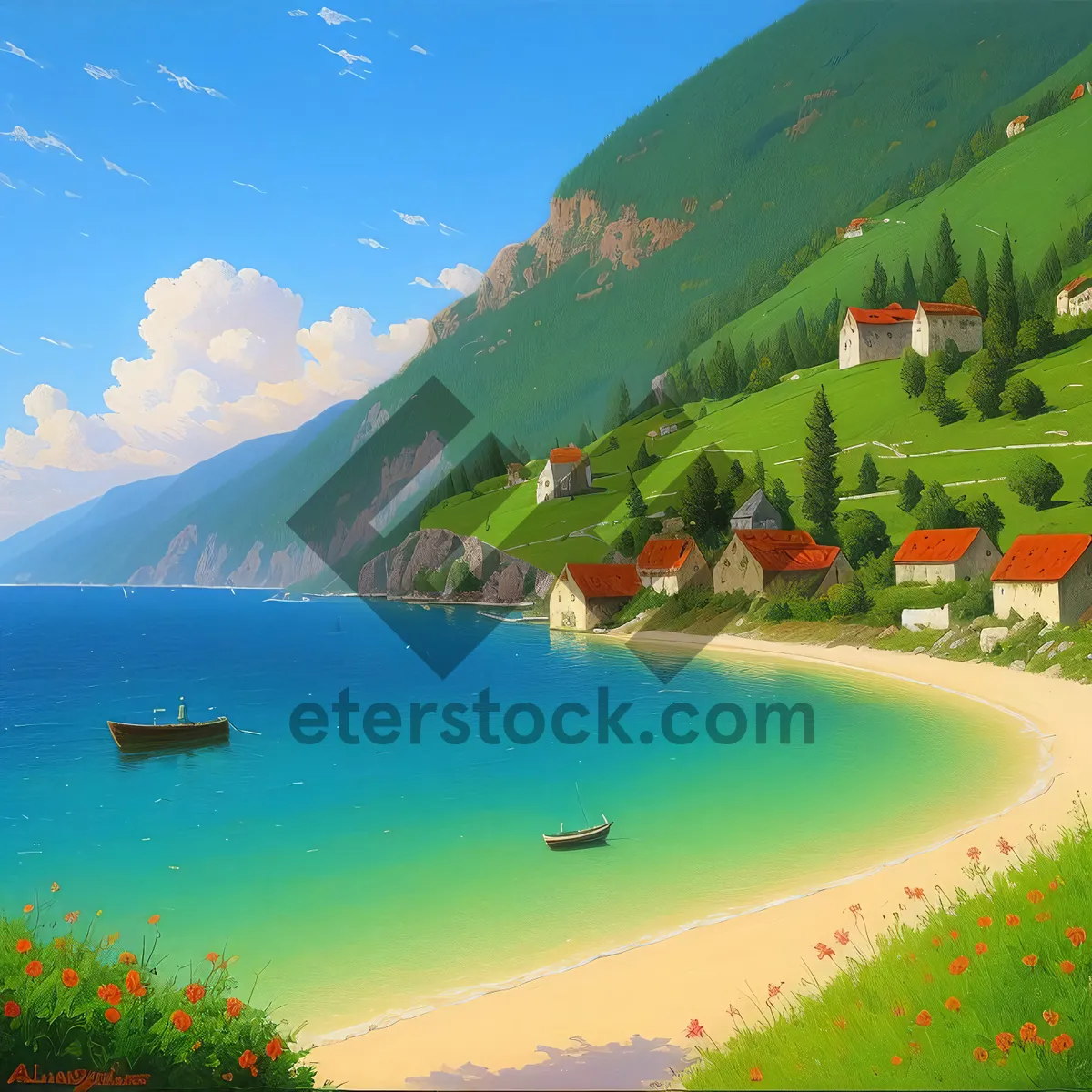 Picture of Serenity by the Sea: Tropical Paradise at Sunset