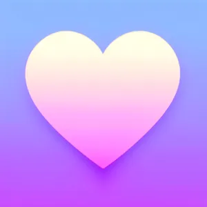 Valentine's Love Gem - 3D heart symbol icon.