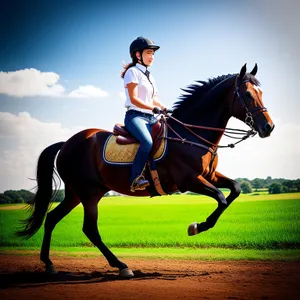 Thoroughbred stallion in equestrian sport.