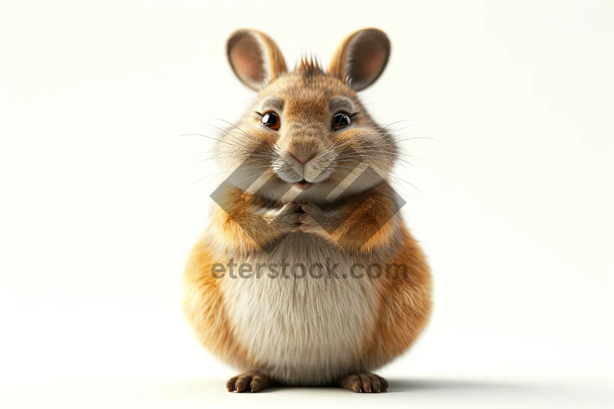 Picture of Fluffy Gray Bunny Looking Adorable in Studio Close-Up