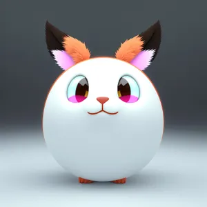 Playful Bunny Cartoon with Piggy Hen Symbol
